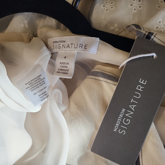 NWT Nordstrom Signature Dress Sleeveless Size 4 Bias Cut Fairfax Plaid Midi - Picture 6 of 6